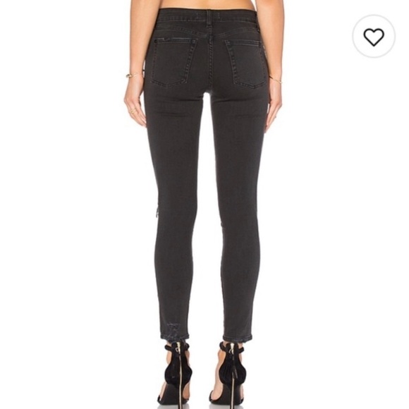 DL1961 Margeaux Distressed Black Jeans size 28 unfinished hem - Picture 2 of 7